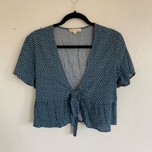 Floral Front Tie Top